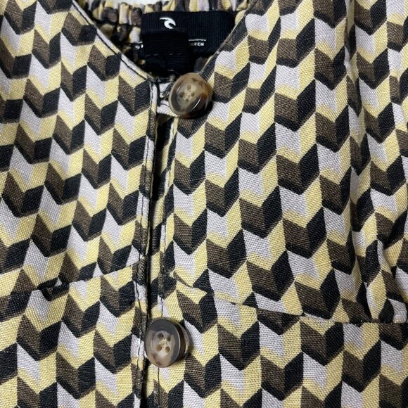 Rip Curl Juniors' Isla Geo-Printed Midi Dress Spaghetti Strap Linen Blend Size M - Picture 7 of 11